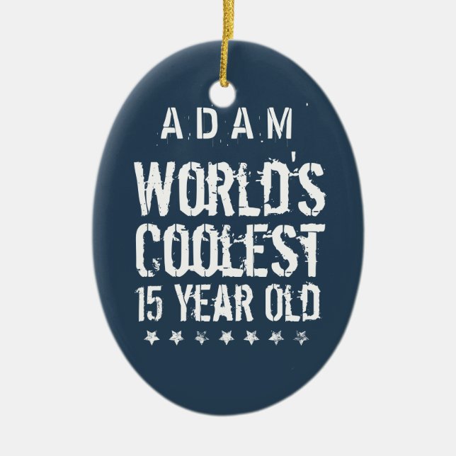 15th Födelsedagvärlds kallast 15 åriga marin T40 Julgransprydnad Keramik (Framsidan)