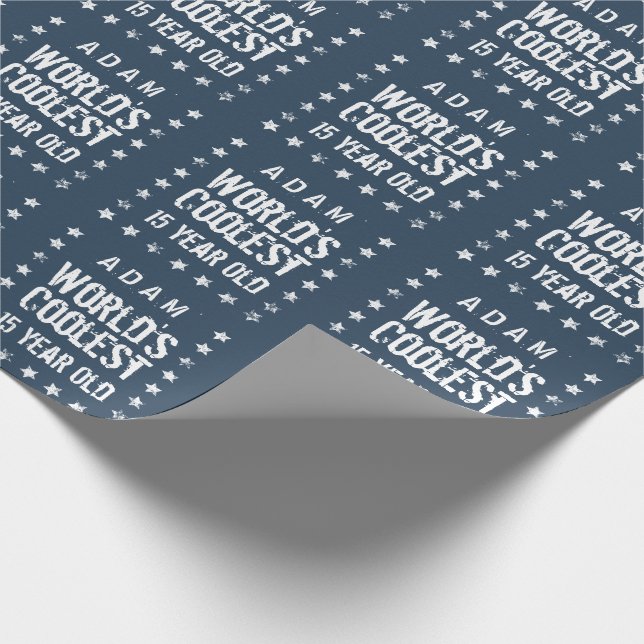 15th Födelsedagvärlds kallast 15 åriga marin T40 Presentpapper (Hörn)