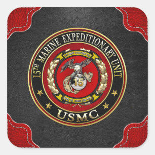 15th Marin- expeditions- enhet (15th MEU) [3D] Fyrkantigt Klistermärke