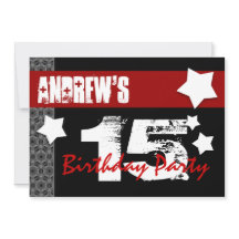 15th Modern födelsedag för honom röd vitsvart W10B