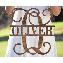 15x20 Monogram för dörrhängning av trä 