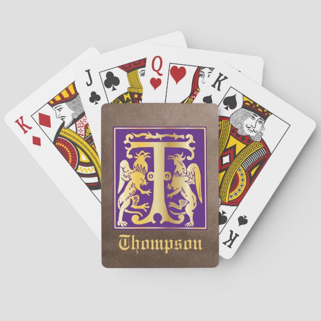 1600-talet ger mytiska kräkningar dekorativt kapit casinokort (Baksidan)