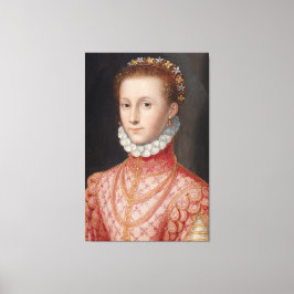 1600-talets Dam i Rosa Canvastryck