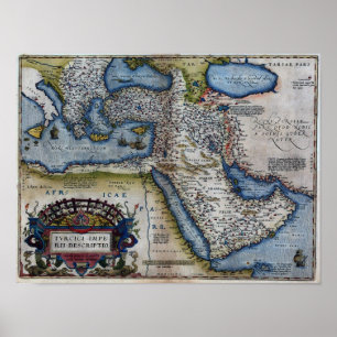1600-talets Karta i Mellan östern Poster