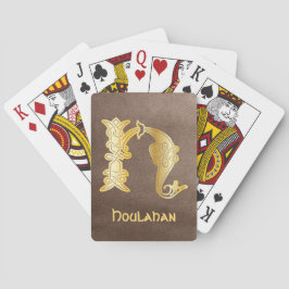 1600-talets keltiska, dekorativa kapital H Casinokort