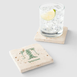 1600-talets keltiska, dekorativa kapital T Stenunderlägg