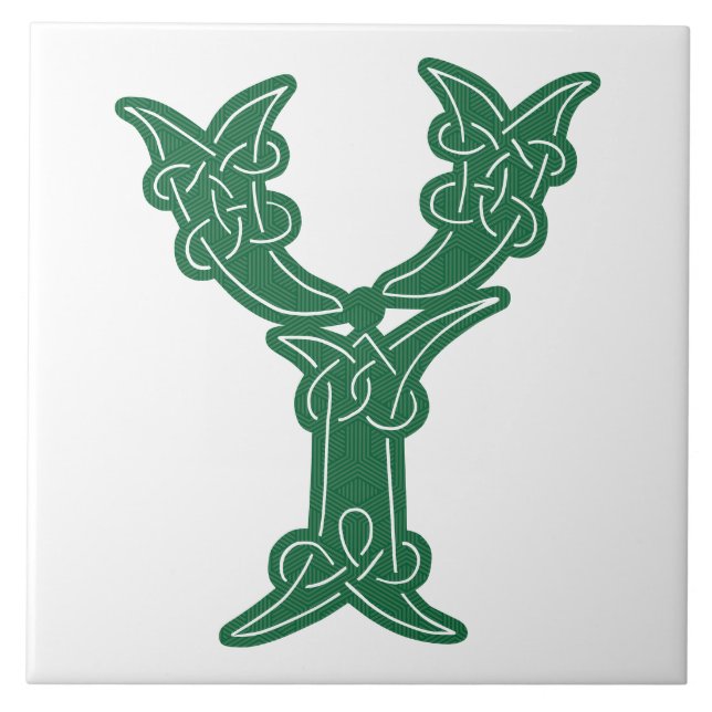 1600-talets keltiska, dekorativa kapital Y Kakelplatta (Framsidan)