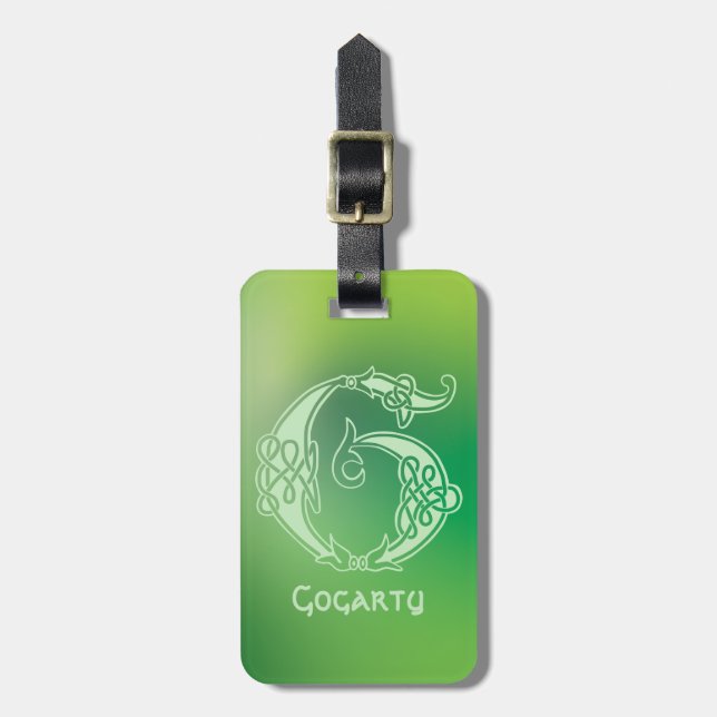 1600-talets keltiska Knot Decorative Capital G Bagagebricka (Vertikal Framsida)