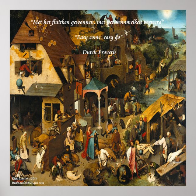 1600-talets nederländska målnings- och Berömd-ords Poster (Framsidan)
