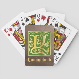 1600-tals mytiska varelser dekorativ versal Y Casinokort