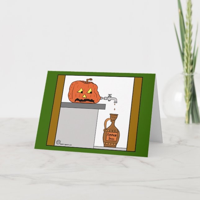 1604 Pumpkin Spice-Tecknad Tack Kort (Framsida)