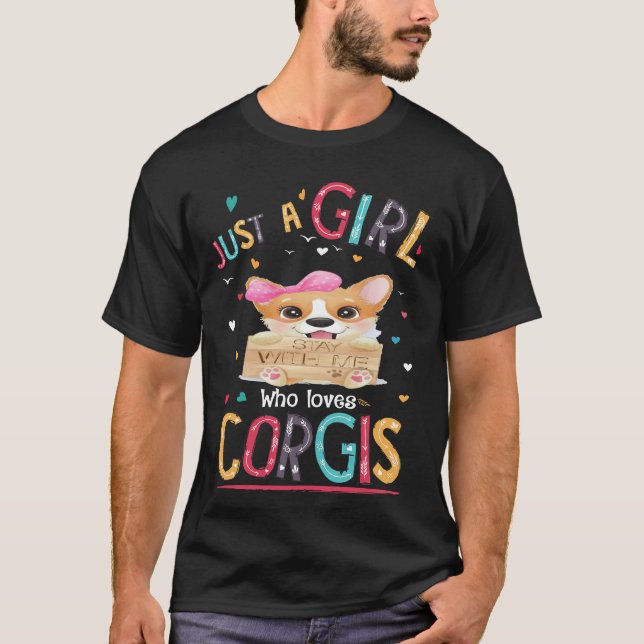 160 Bara en flicka som Kärlek Corgi T Shirt (Framsida)