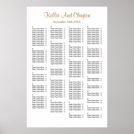 160 enkelt sittdiagram för Bröllop Poster