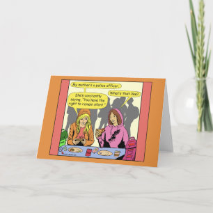 1614 Min Mor är en Tecknad för poliser Kort