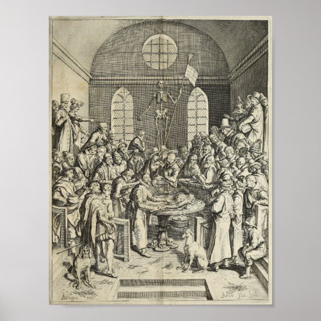 1616-Vintagars dissekeringsanatomisk utskrift Poster (Framsidan)