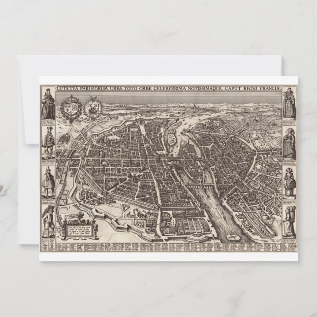 1618 Karta i Paris av Claes Jansz. Visscher (Framsida)