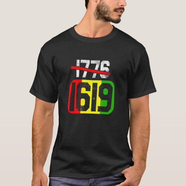 1619 Svarta historiken - Afrikansk amerikansk Afri T Shirt (Framsida)