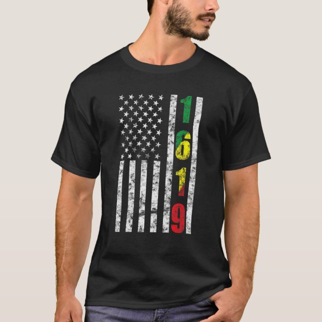 1619 Vår Ancestors African American Pride Black Hi T Shirt (Framsida)