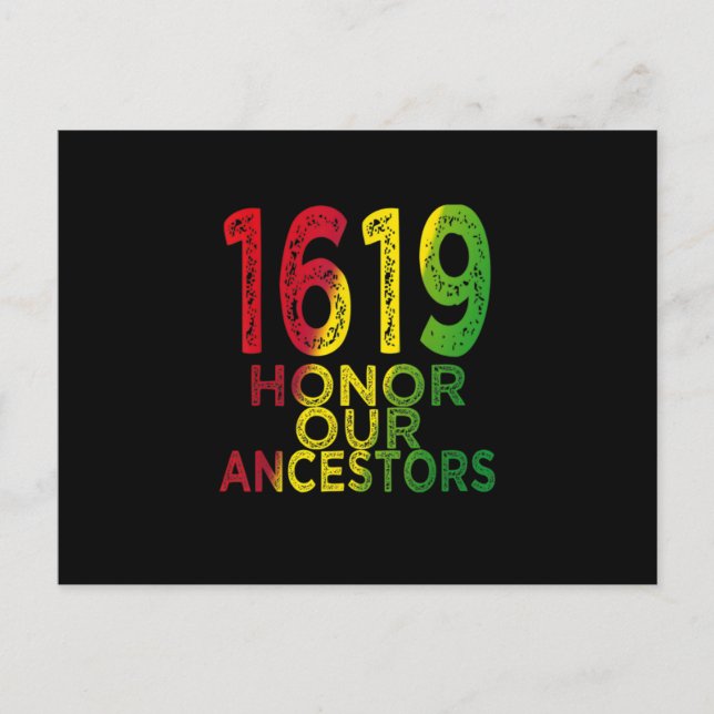 1619 Vår Ancestors-projekthistorik, månad Inbjudan Vykort (Framsida)