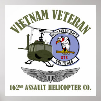 162:a AHC med Vingar och UH-1-helikopter Poster