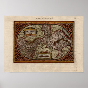 1631 Karta: Geldria Ducatus av Mercator-Hondius Poster
