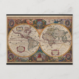 1633 Nova Totius Terrarum Orbis Geographica Vykort