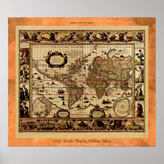 1635 Gamla världskartor Poster