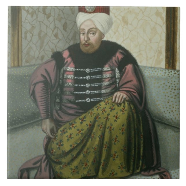 1642-93) Sultan för Mahomet (Mehmed) dropp Kakelplatta (Framsidan)