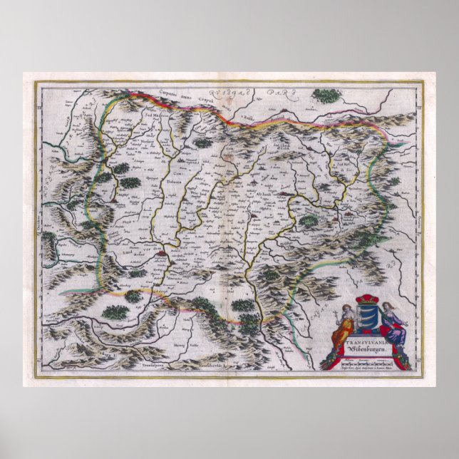 1647 Transsylvanien Karta Poster (Framsidan)