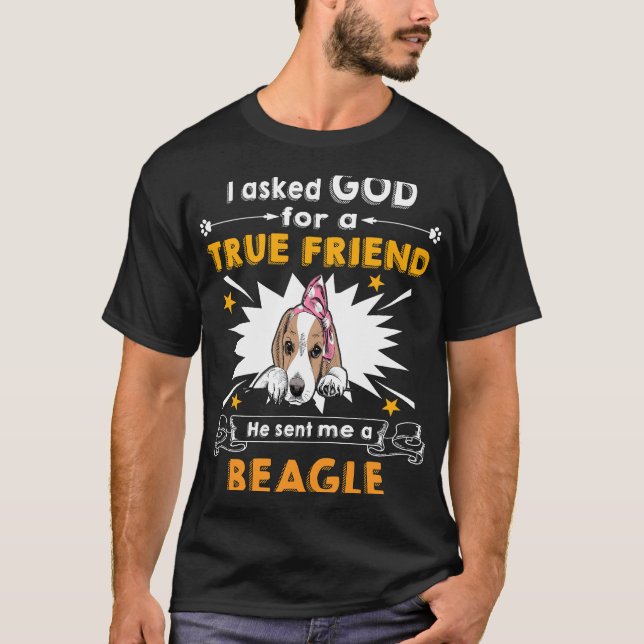 164 Abe Gud True Friend a Beagle T Shirt (Framsida)