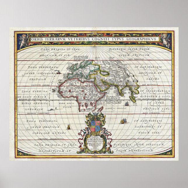 1650 Jansson Karta i antikens värld Poster (Framsidan)