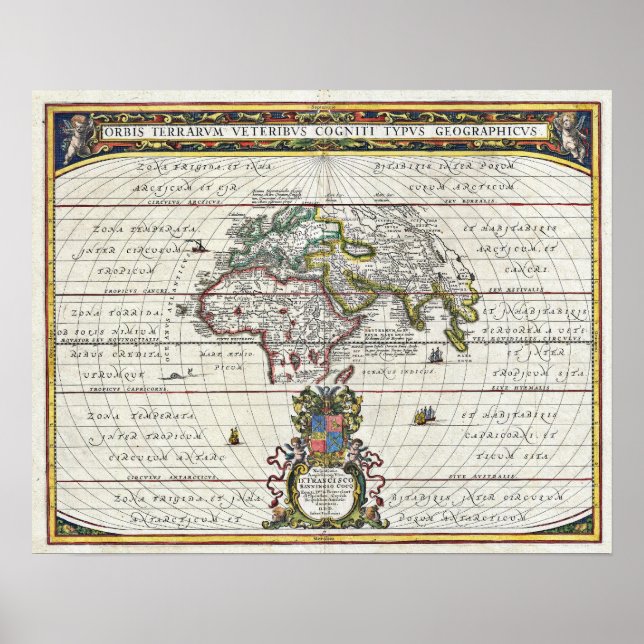 1650 Jansson-karta över den antika världen Poster (Framsidan)