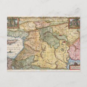1657 Visscher Karta i Heligan Land Vykort