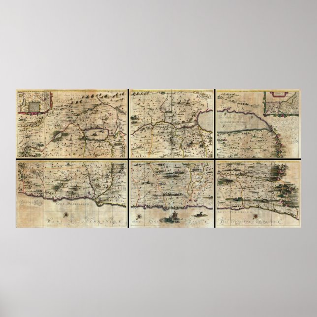 1662 Janson Hornius Heliga Land Israel Palestine K Poster (Framsidan)