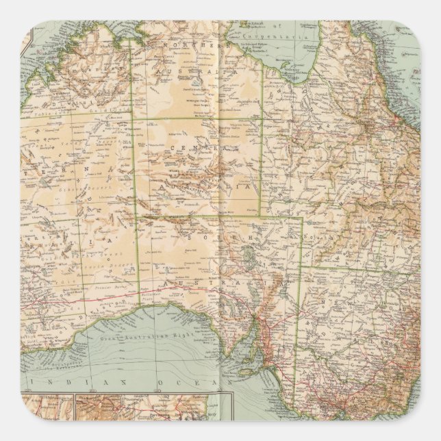 16667 Australien Fyrkantigt Klistermärke (Framsida)