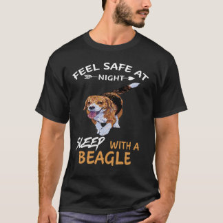 166 Känn Säker vid nattsömn med beagel T Shirt