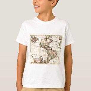 1670 Amerika karta Tee Shirt