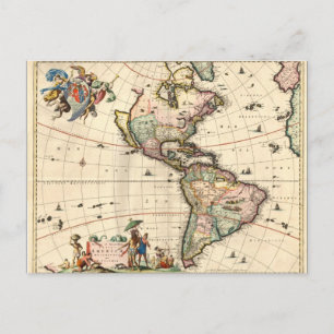 1670 Amerika vykortskarta Vykort