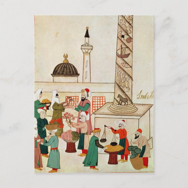 1671 A Bazaar i Istanbul, c.1580 Vykort (Framsida)