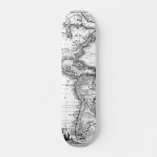 1671 Karta Totius Americae-beskrivning Mini Skateboard Bräda 18,7 Cm
