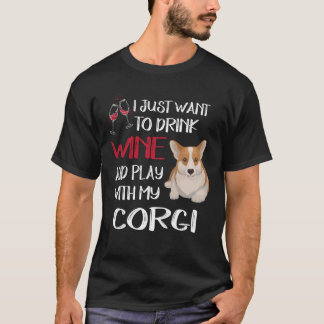 167 Jag vill bara dricka Vin T Shirt