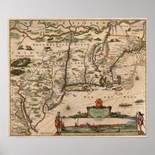 1683 Karta i kolonierna Poster (Framsidan)