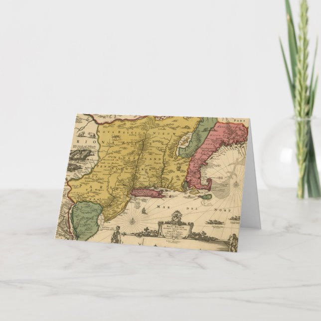 1685 Karta - Nya Belgien, Nya världen, Nya England Kort (Framsida)