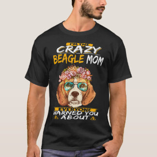 168 Jag är Crazy Beagle Mamma T Shirt