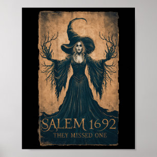1692 De missade en halloween feminist Witch Tria Poster