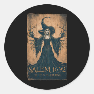 1692 De missade en halloween feminist Witch Tria Runt Klistermärke
