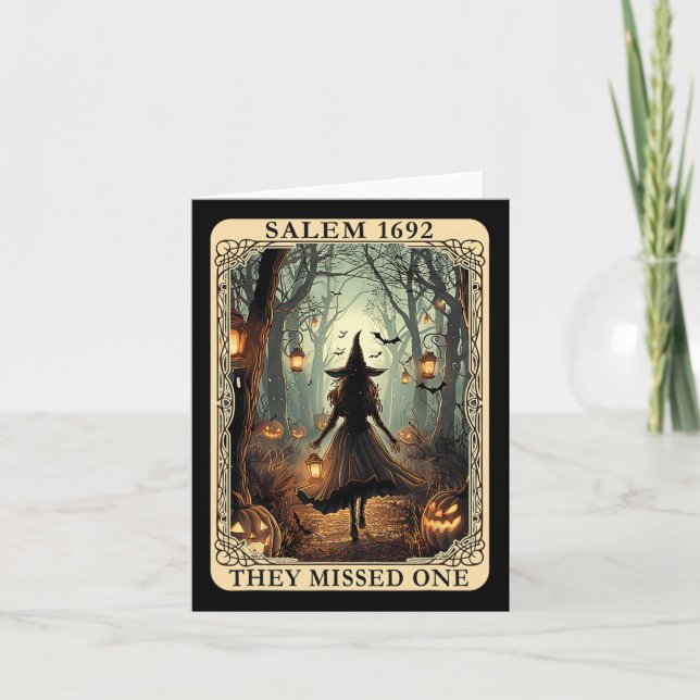 1692 Halloween Witch, de missade ett Tarot Card Wo Kort (Framsida)