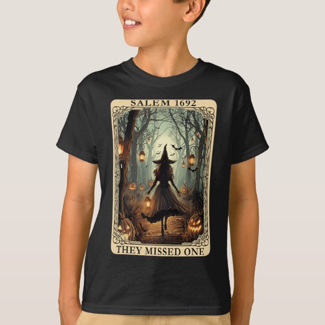 1692 Halloween Witch, de missade ett Tarot Card Wo T Shirt (Framsida)