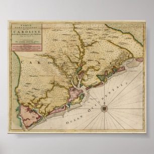 1696 Carolina Karta Poster