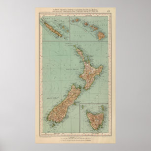 169 Nya Zeeland, Hawaii, Tasmania Poster